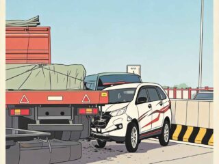Kecelakaan di KM 1 Suramadu, Truk Serempet hingga Mobil Tergelincir.   