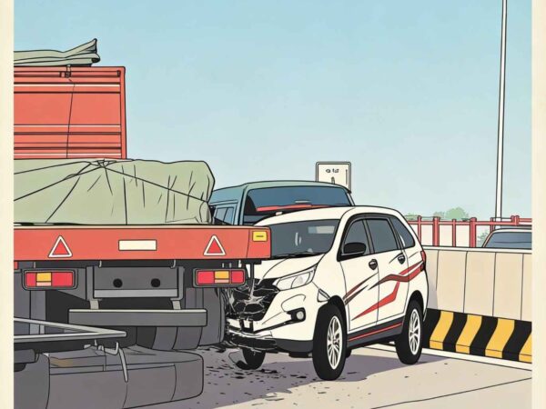 Kecelakaan di KM 1 Suramadu, Truk Serempet hingga Mobil Tergelincir.   